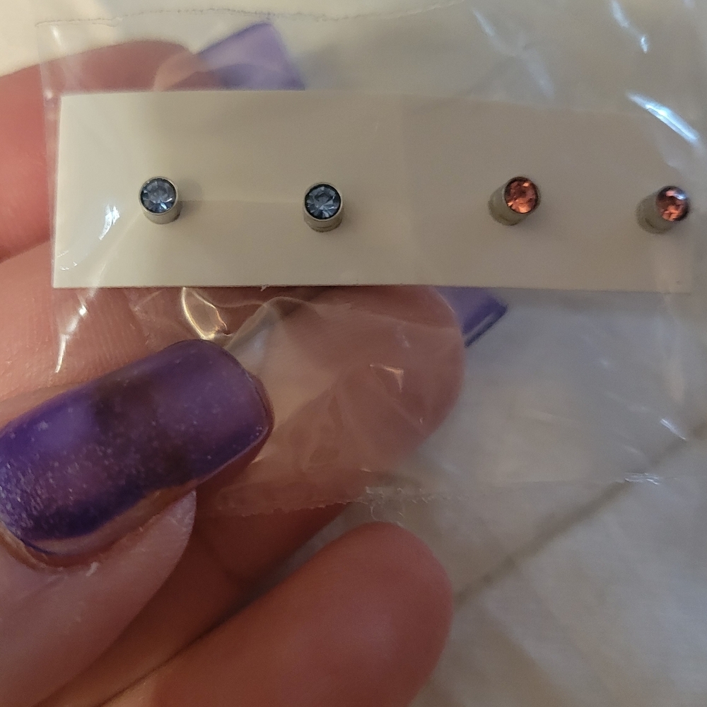 2pk STRONG MAGNET STUDS. LIP NOSE EARS ETC. VARIOS COLORS STAINLESS STEEL - Picture 5 of 10